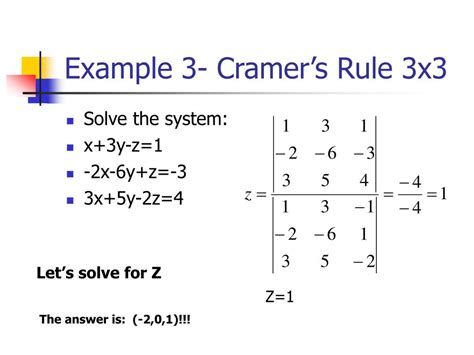Cramer's Rule Example 3X3