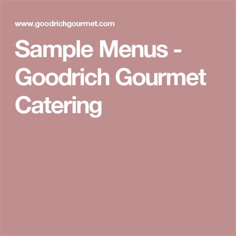 Cranberries Goodrich Menu