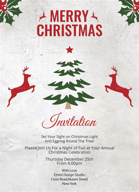 Cranes Printable Christmas Invitations