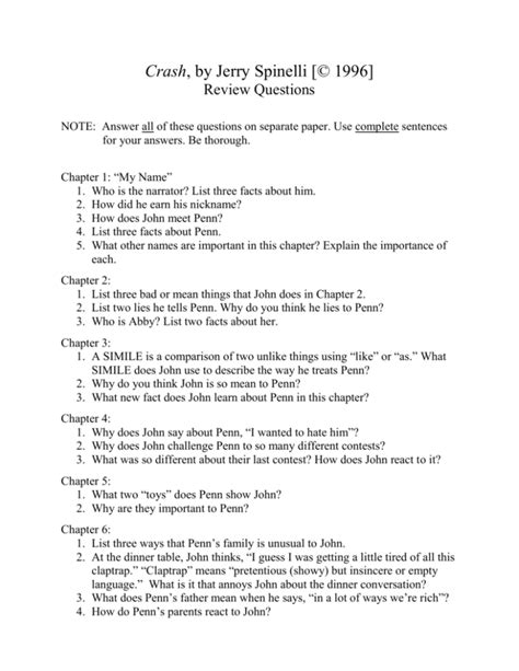 Crash Spinelli Summary