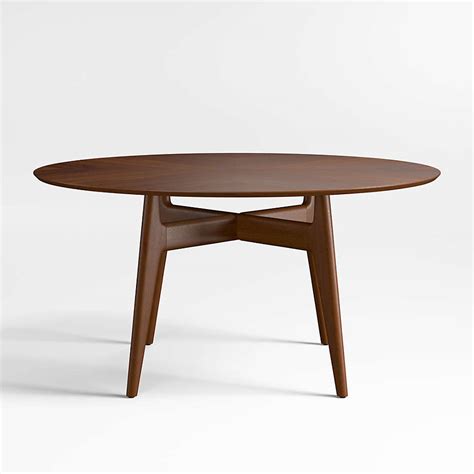 Tate Round Dining Table with Glass Top and Sand Base Crate and Barrel