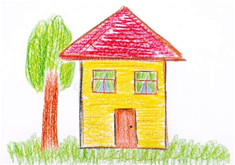 crayon drawing house