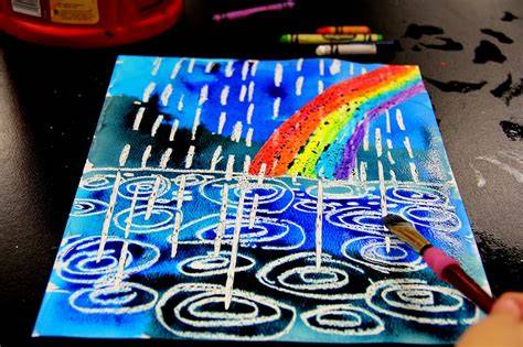 crayon resist drawing