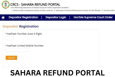 crcs sahara refund portal login app download