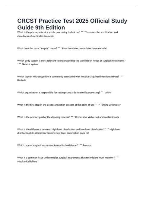 crcst 9th edition practice test