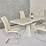 Cream High Gloss Glass Dining Table and 6 Chairs Homegenies