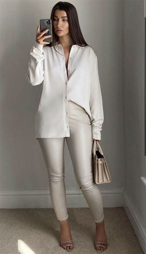 Cream Leather Pants How To Wear Front Roe by Louise Roe Monochrome fashion, Street style