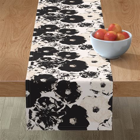 Cream And Black Table Runner
