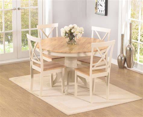 Somerset 130cm Oak and Cream Extending Dining Table with Chairs