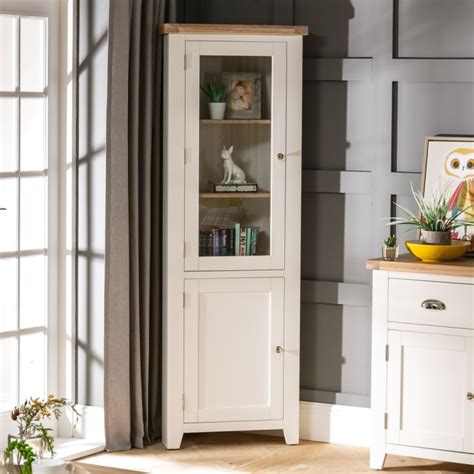 Cream Corner Cabinet Unit