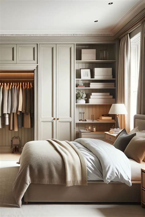 Cream Wardrobes Bedroom Ideas with Clean and Clutter-Free Space