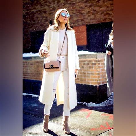 cream white coat outfit ideas