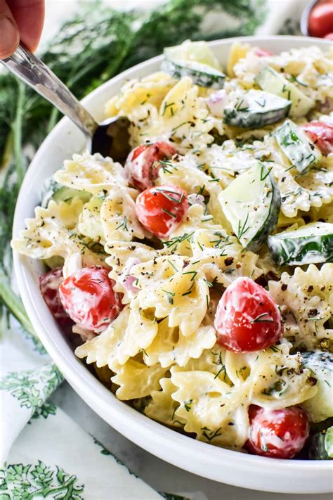 creamy cucumber pasta salad