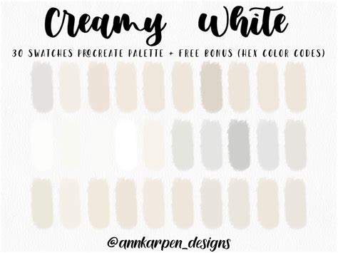 creamy white color palette