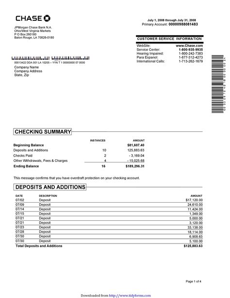 30 Create Bank Statements Free Example Document Template