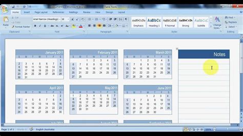 Create A Calendar In Word