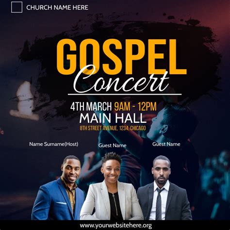Praise Gospel Concert Flyer Template Flyer template, Concert flyer