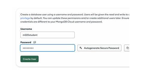 Create Username And Password For Mongodb Database