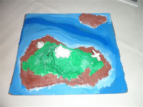 Create your own 3D island. Gr.7 Geography. Materials cardboard, papier