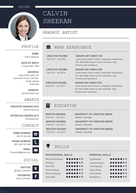 create a cv template in word