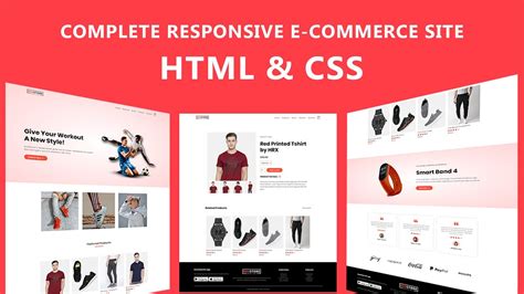 create a ecommerce website using html css and javascript