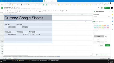 create a header row in google sheets