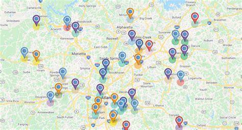 create a map showing multiple locations