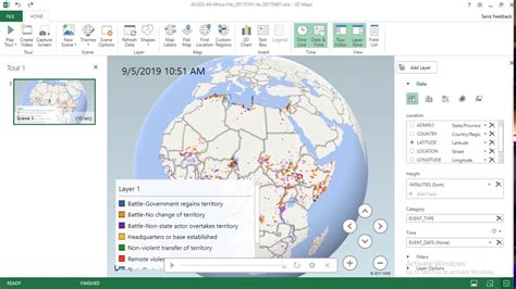 create a map with pins in excel
