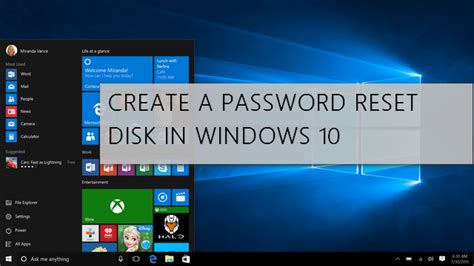 create a password reset disk windows 10 not showing