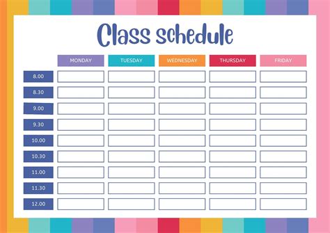 Create A Printable Classroom Schedule Online