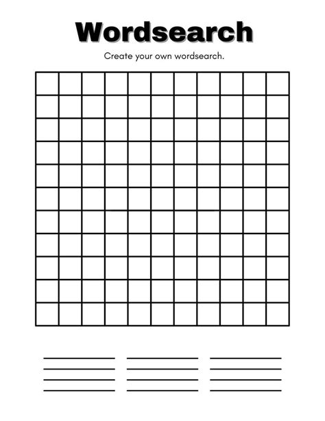 Create A Printable Wordsearch