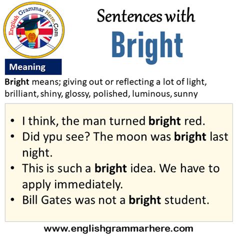 create a sentence using the word bright in its connotative meaning