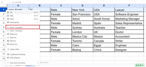 create a title in google sheets