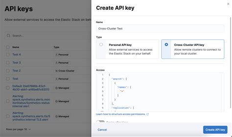 create api key elastic