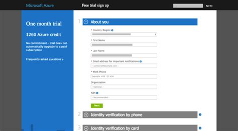 create azure account
