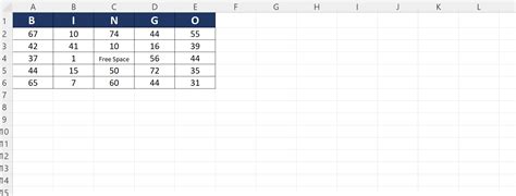Create Bingo Cards In Excel