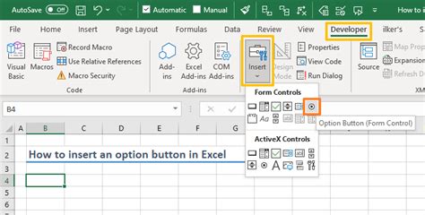 Create Button in Excel