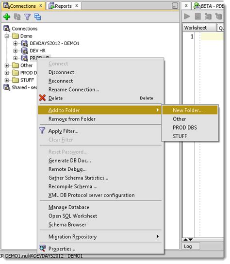 Create Connection Folder In Sql Developer