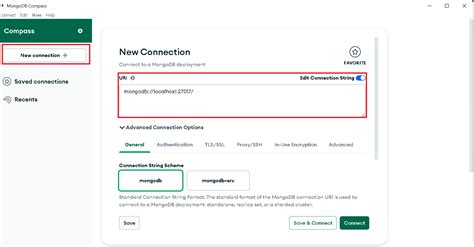 Create Connection Mongodb Compass