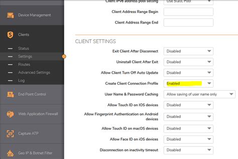 Create Connection Profile Netextender