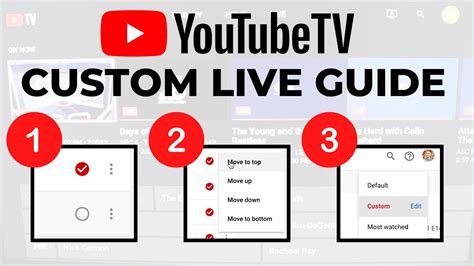 create custom live guide on youtube tv
