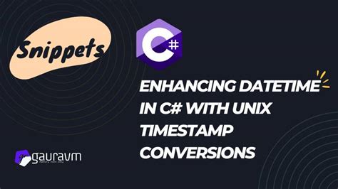 create datetime from unix timestamp c#