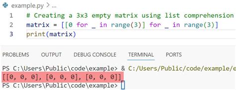 create empty matrix js