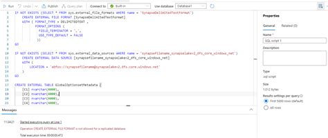 Create External File Format Is Not Allowed For A Replicated Database