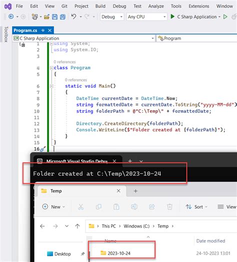 Create File In Project Folder C#