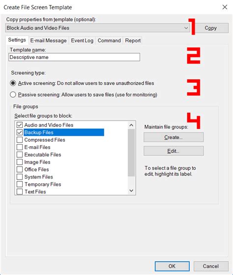 Create File Screen Template Unexpected Error