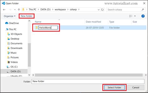 Create Folder Inside Project C#