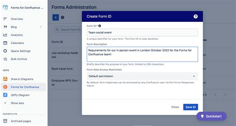 Create Form Confluence