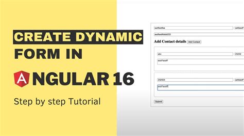 Create Form Dynamically Angular