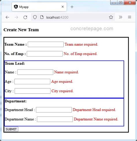 Create Form Group In Angular